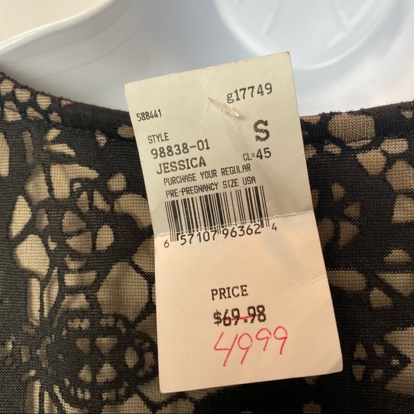 NWT Jessica Simpson Black Lace Mid Length Cocktail Maternity Dress Small - Picture 6 of 8